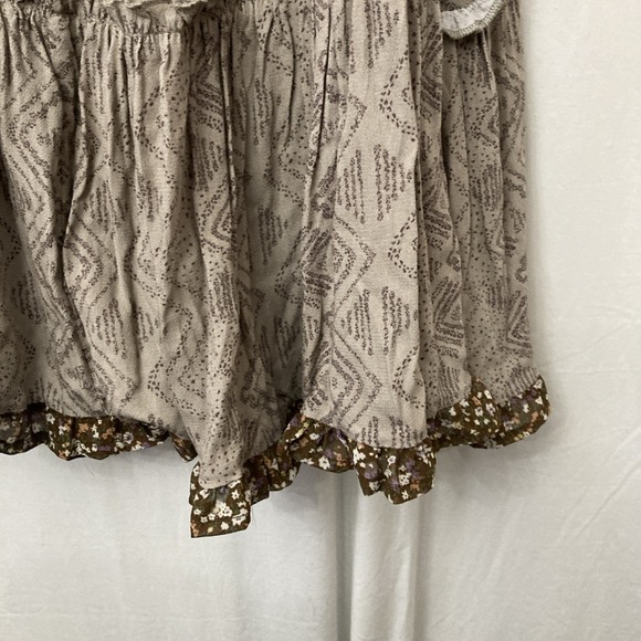 White Birch Women's Brown Floral BOHO Tunic Short Button Up Dress - SZ XL - Picture 7 of 12